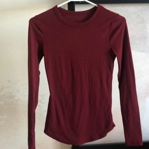 Maroon fitted long sleeve